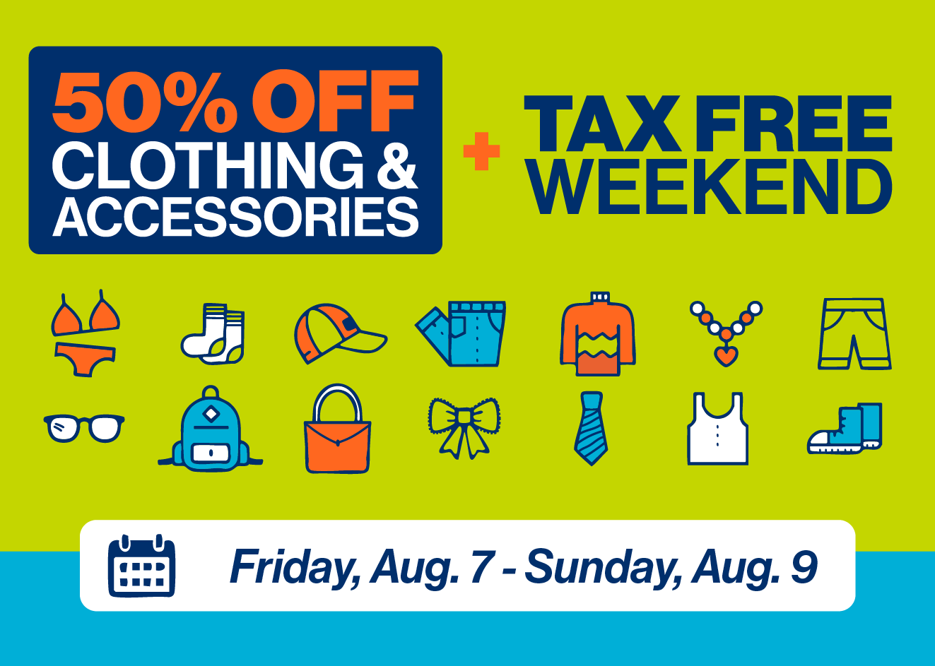 Tax-Free Weekend + 50% Off Clothing & Accessories at ReStore