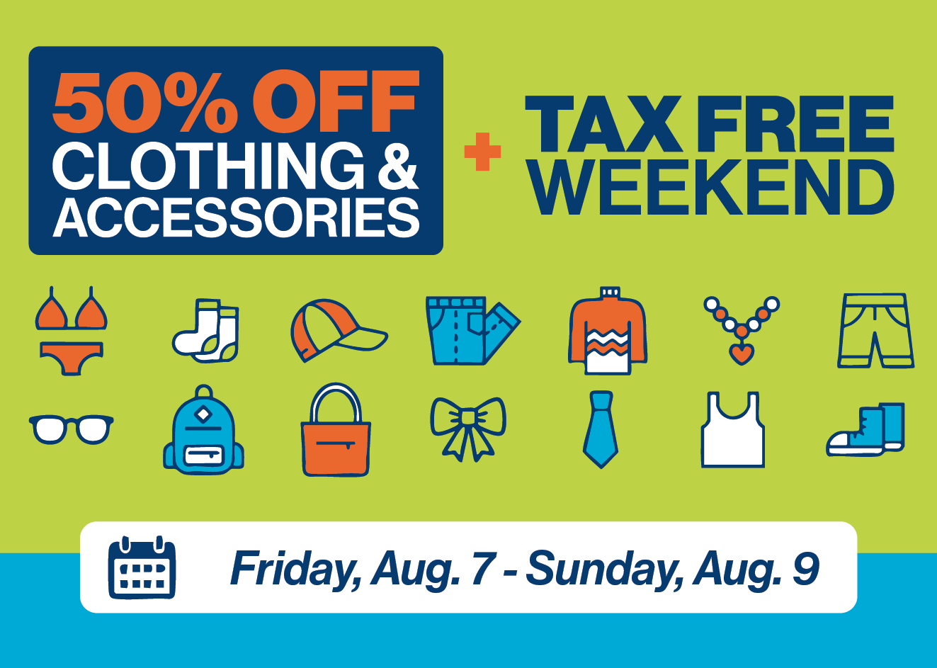 Tax-Free Weekend + 50% Off Clothing & Accessories at ReStore