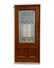 36 in DoorScapes Mahogany 3/4 Lite Patina Door