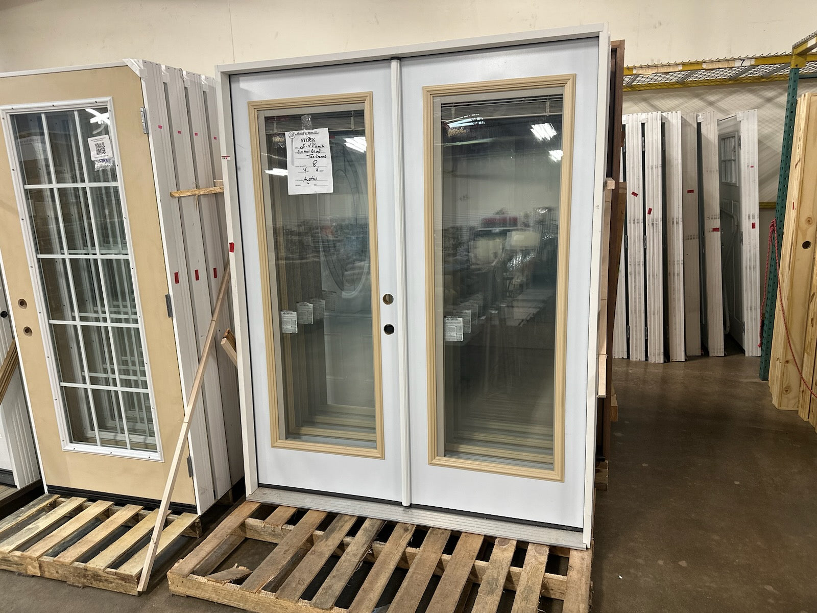 64 in Full Lite French Door With Blinds