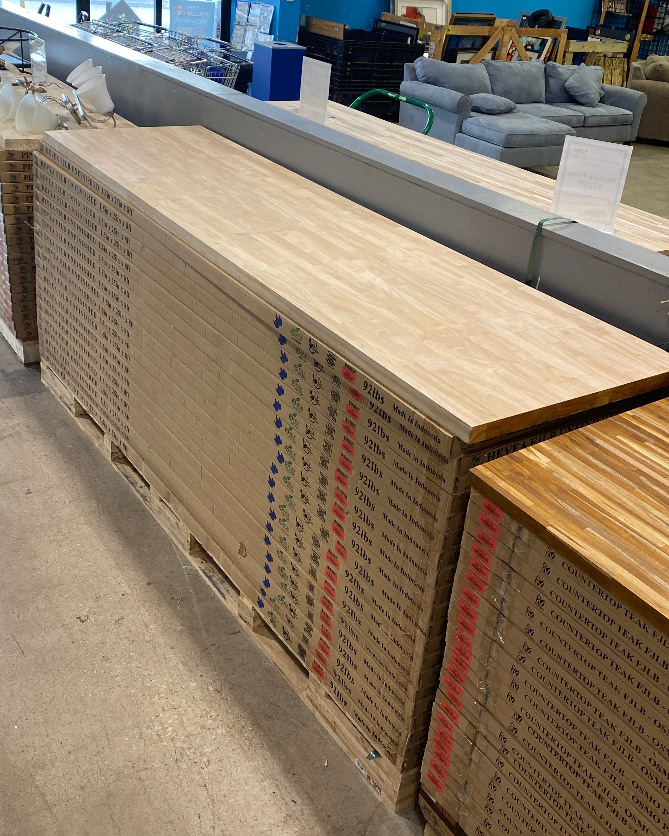 PM LUMBR BLOCK FT Hevea 8ft x 25in