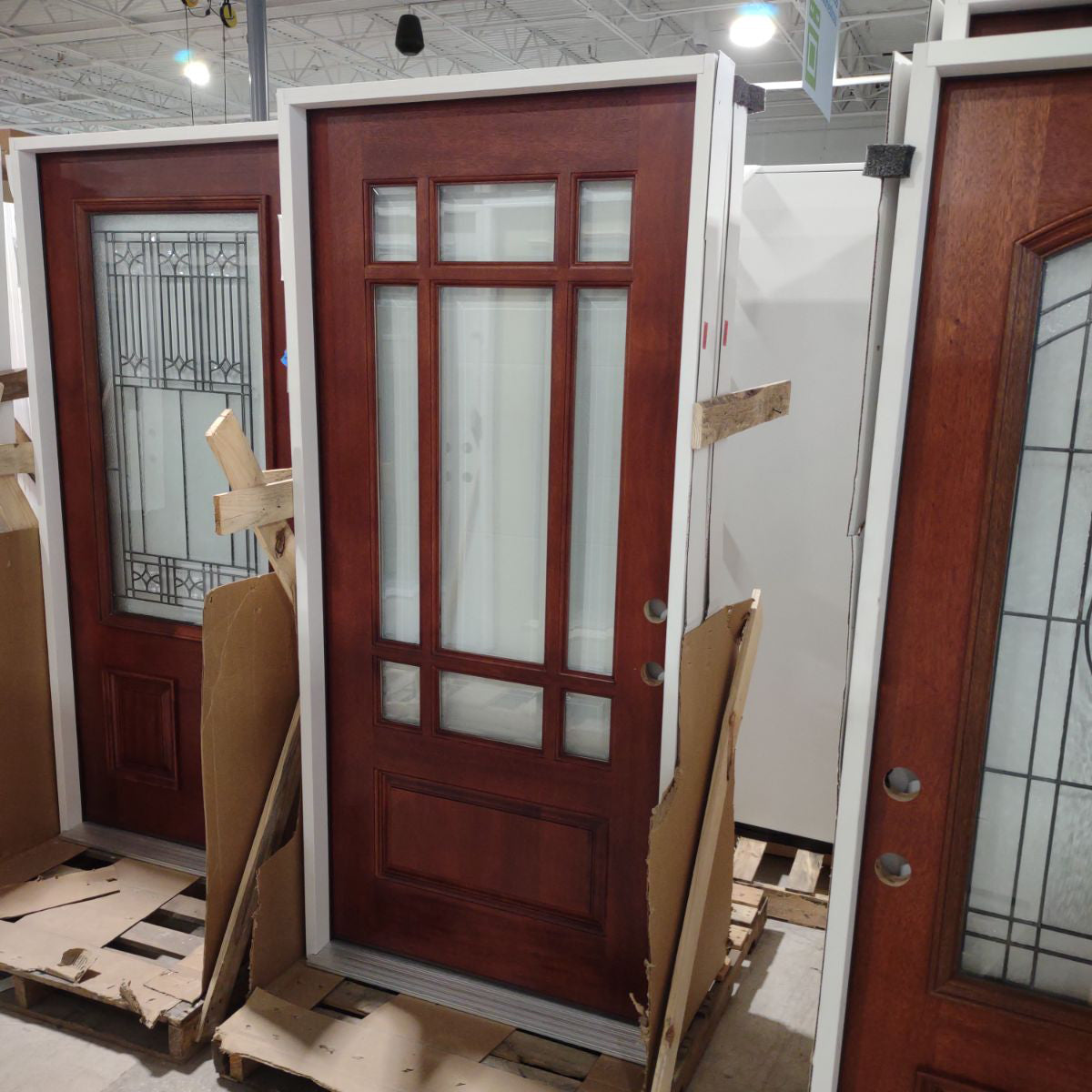 36 in DoorScapes Mahogany 9-Lite Door