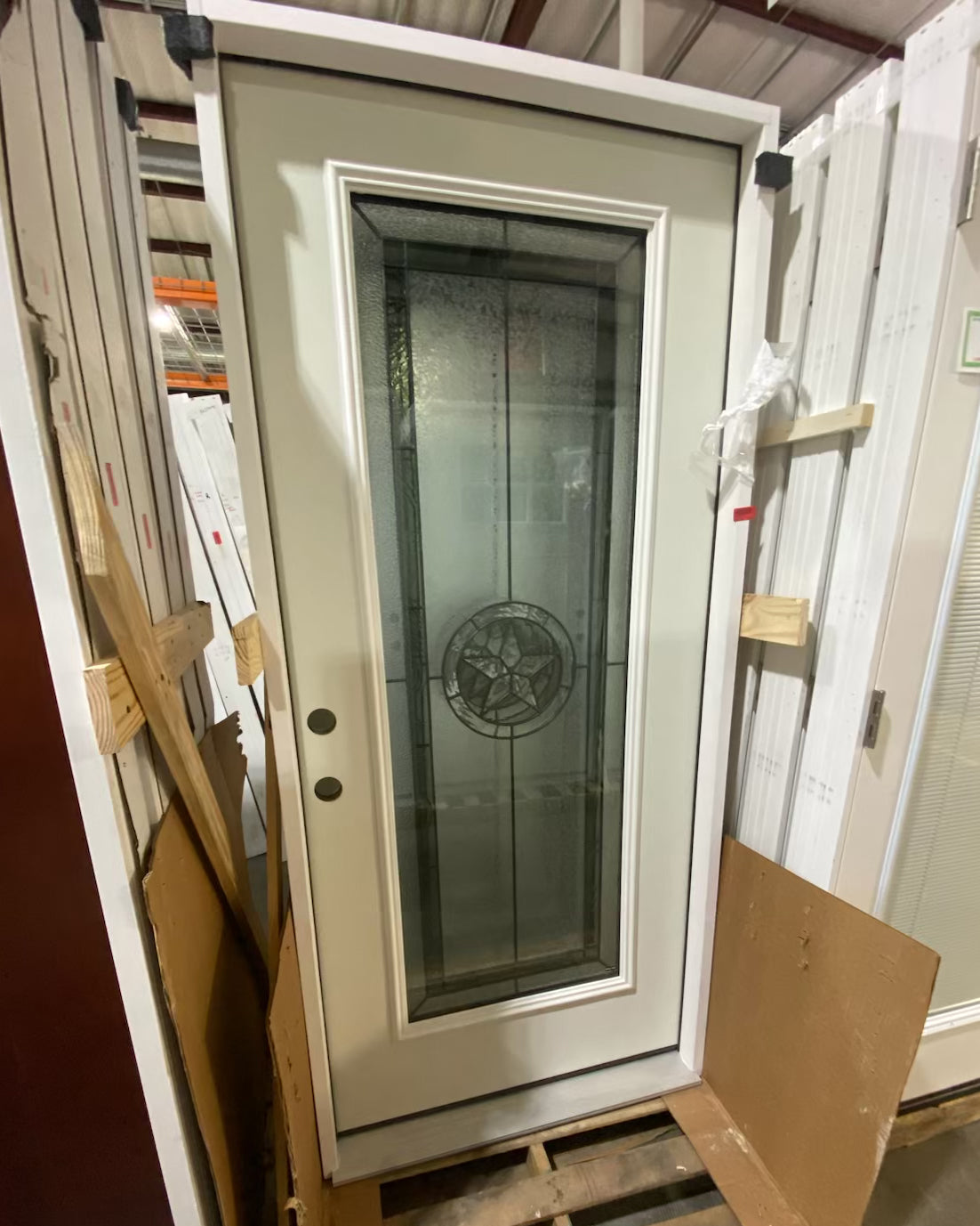 36 in Full Lite Patina TX Star Door