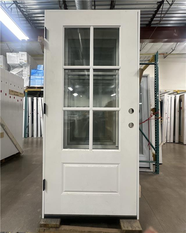 36 in Fiberglass 6-Lite Door